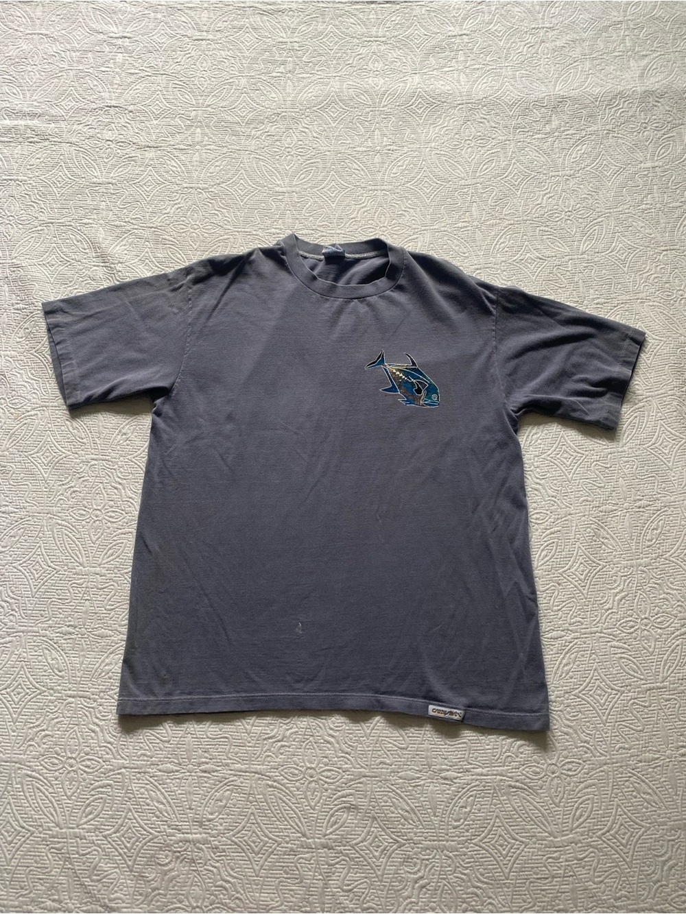 Crazy Shirts Men's Navy Graphic Tee with Fish Motif